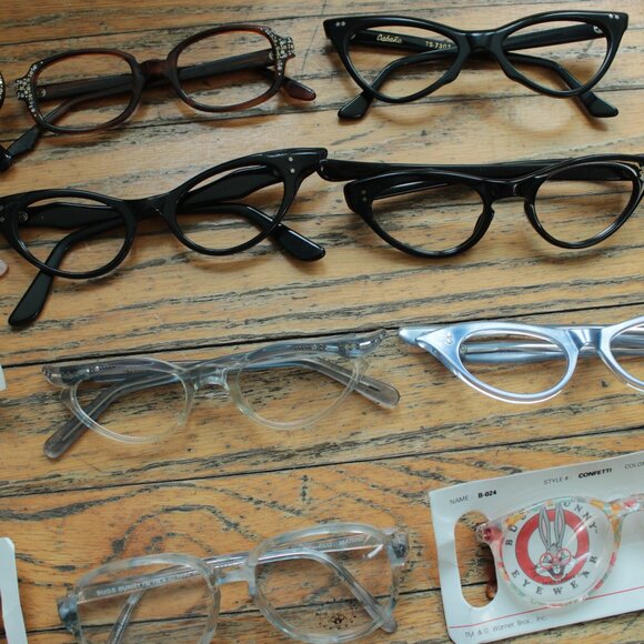Lot of True Vintage Myopia Eyeglasses - NOS/Used - Cateye, 1960s, 1950s - Picture 2 of 7